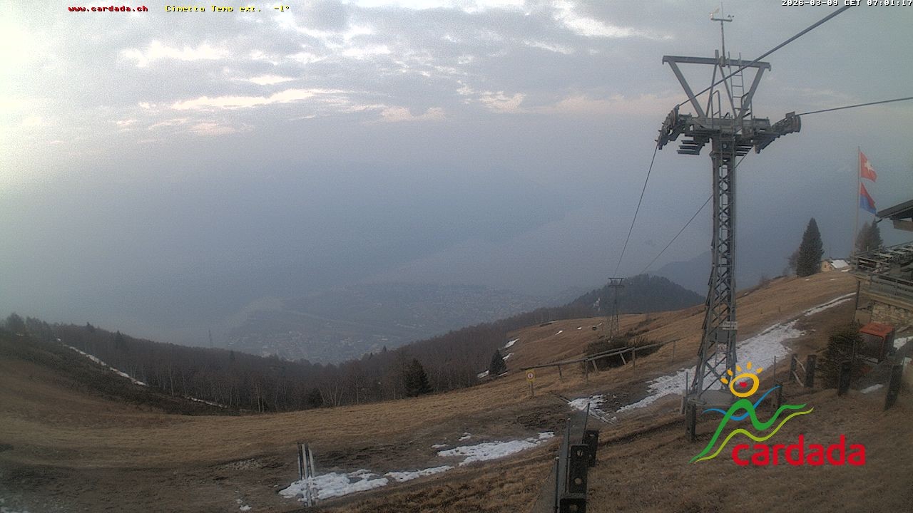 Archiv Foto Webcam Cardada Cimetta: Blick Sesselbahn