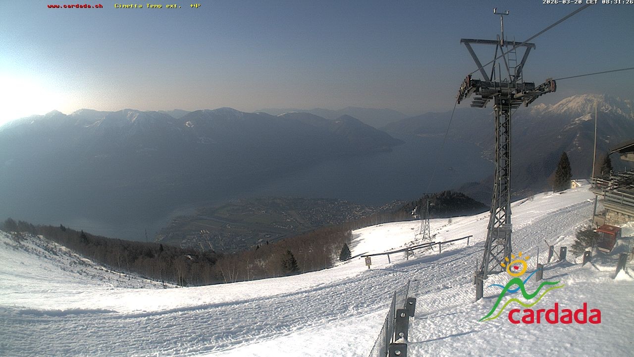 Archiv Foto Webcam Cardada Cimetta: Blick Sesselbahn