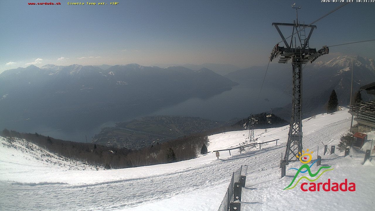 Archived image Webcam Cardada Cimetta: View Chair Lift