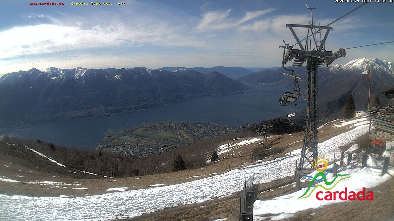 Archived image Webcam Cardada Cimetta: View Chair Lift