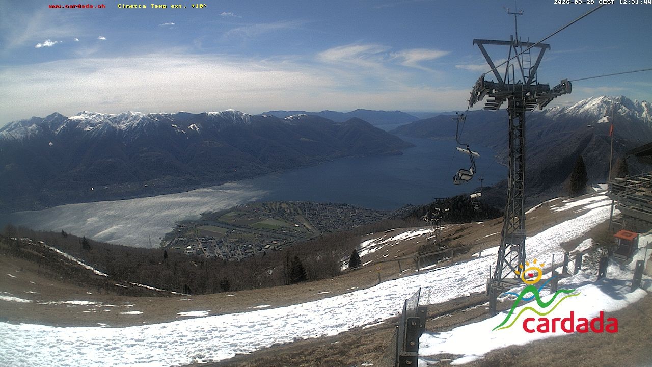 Archived image Webcam Cardada Cimetta: View Chair Lift