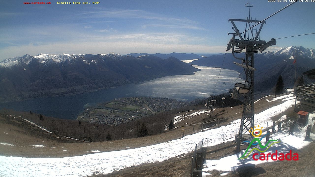 Archived image Webcam Cardada Cimetta: View Chair Lift