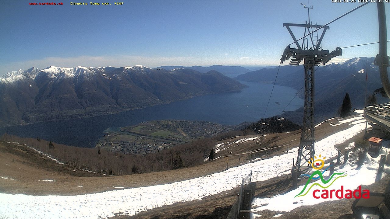 Archived image Webcam Cardada Cimetta: View Chair Lift