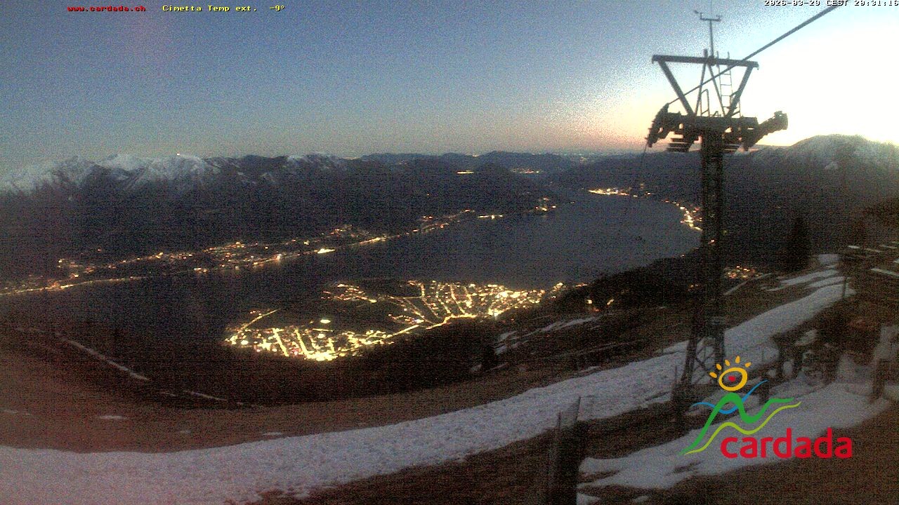 Archiv Foto Webcam Cardada Cimetta: Blick Sesselbahn