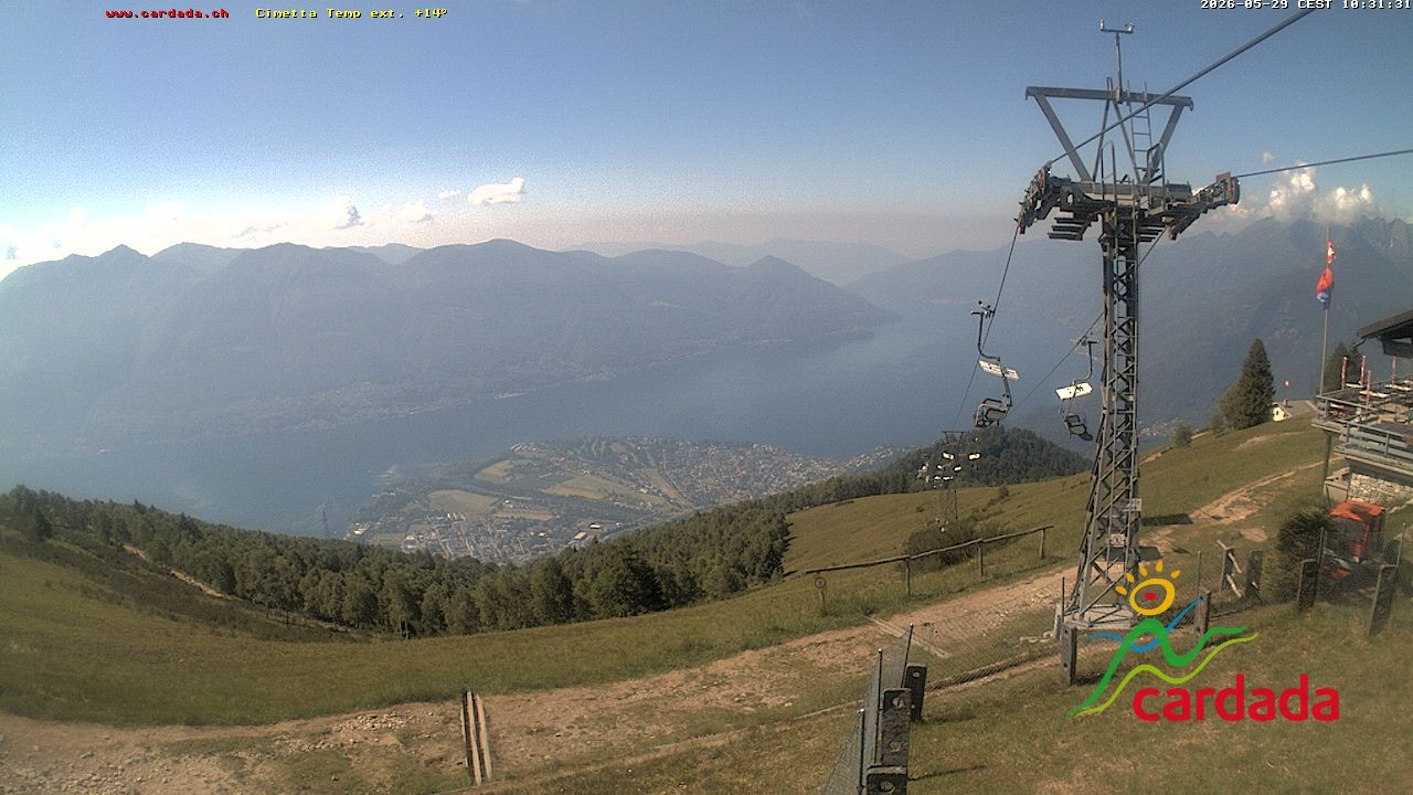 Archived image Webcam Cardada Cimetta: View Chair Lift