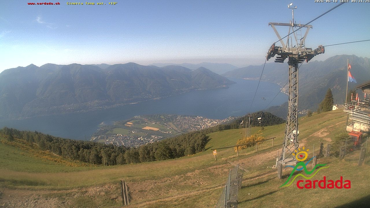 Archived image Webcam Cardada Cimetta: View Chair Lift