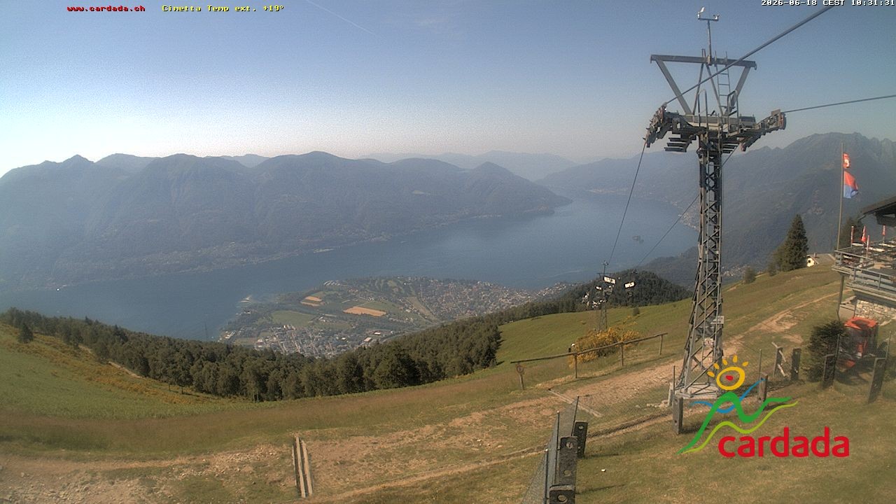 Archived image Webcam Cardada Cimetta: View Chair Lift