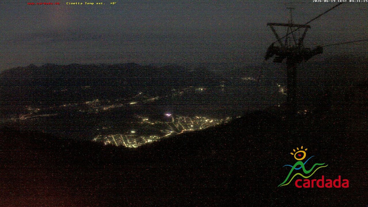Archiv Foto Webcam Cardada Cimetta: Blick Sesselbahn