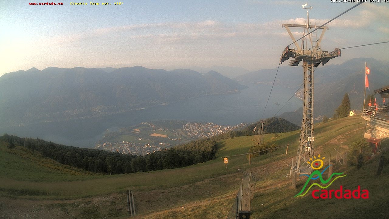 Archiv Foto Webcam Cardada Cimetta: Blick Sesselbahn