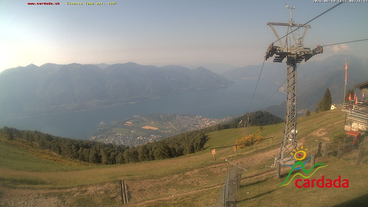 Archiv Foto Webcam Cardada Cimetta: Blick Sesselbahn