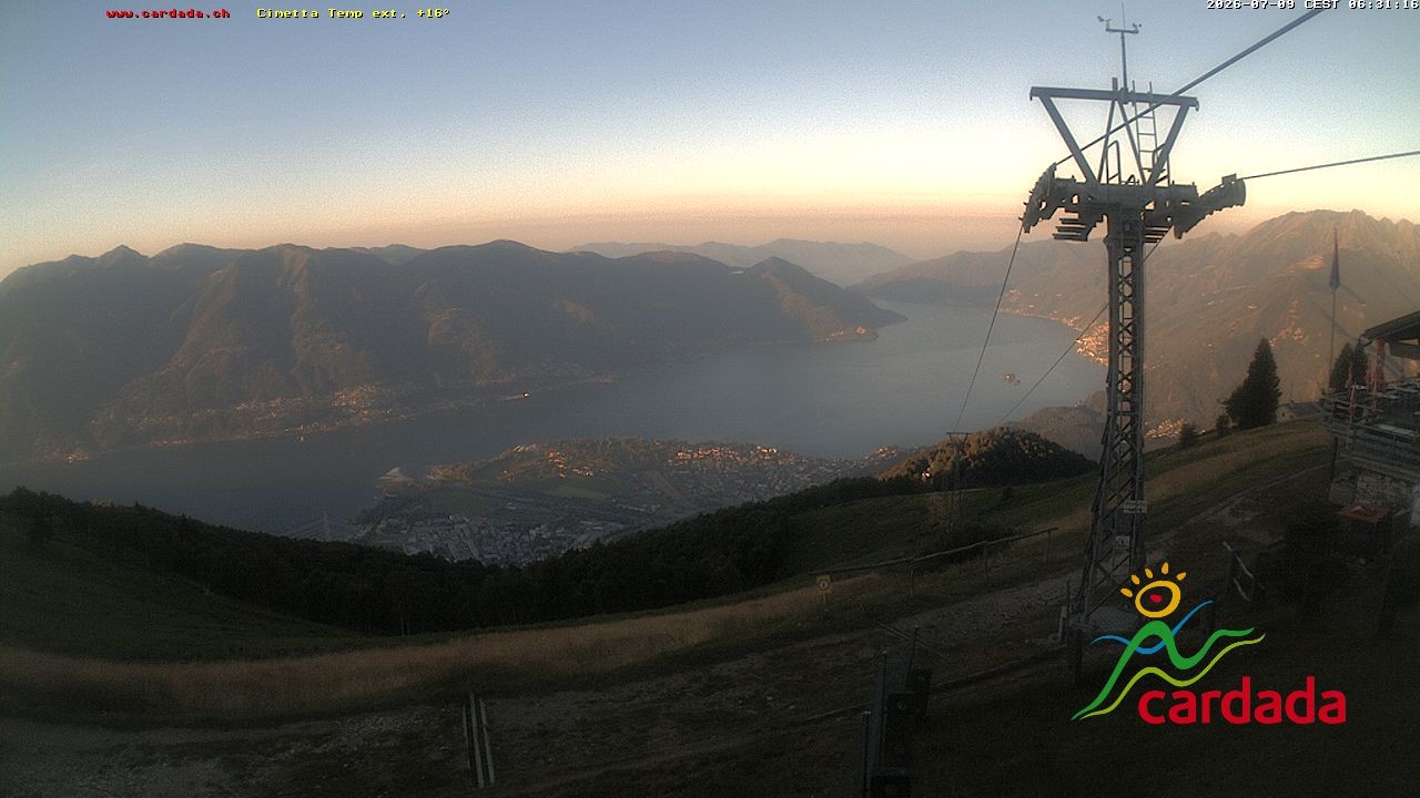 Archiv Foto Webcam Cardada Cimetta: Blick Sesselbahn