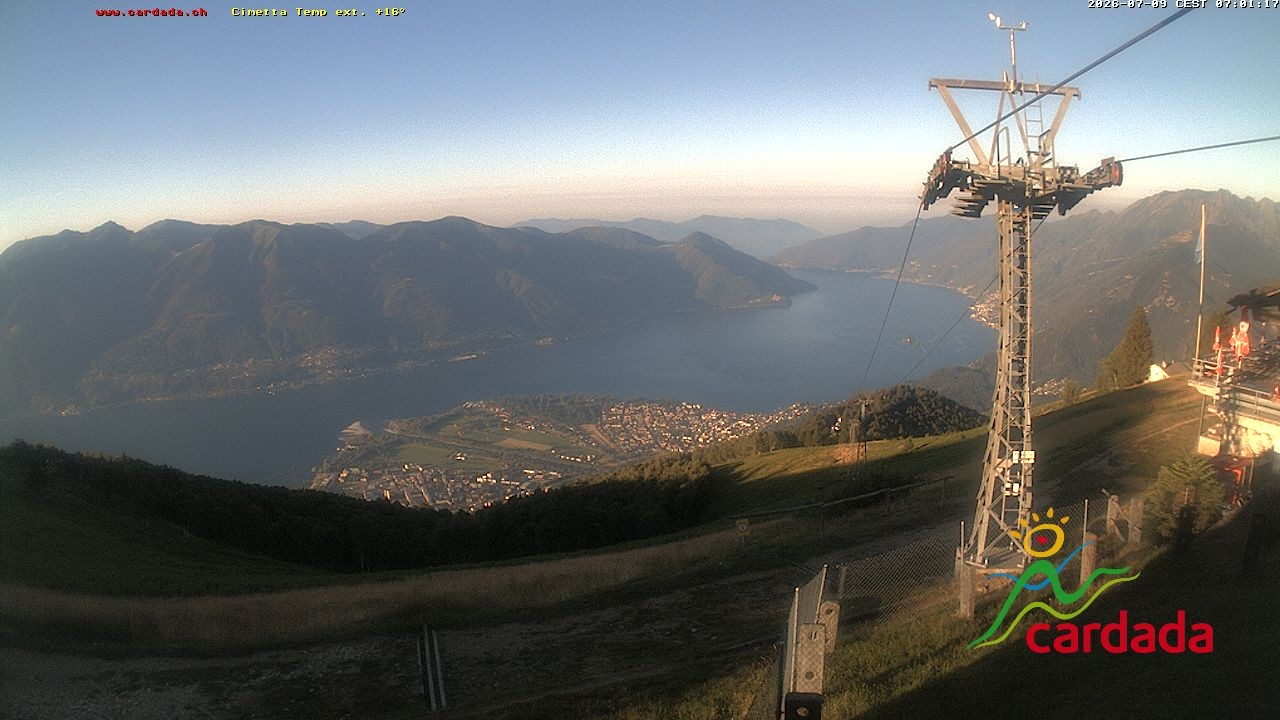 Archiv Foto Webcam Cardada Cimetta: Blick Sesselbahn