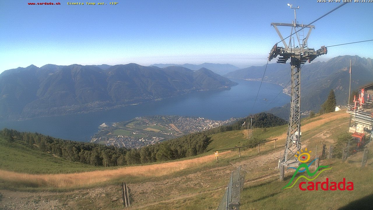 Archiv Foto Webcam Cardada Cimetta: Blick Sesselbahn