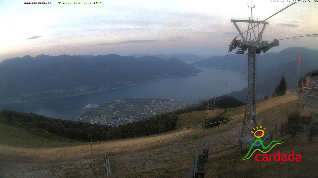 Archiv Foto Webcam Cardada Cimetta: Blick Sesselbahn
