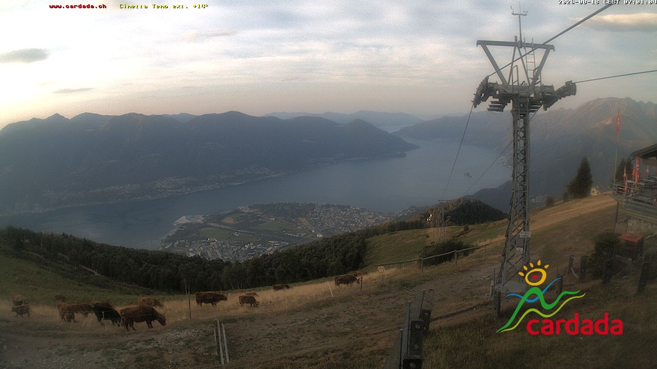 Archiv Foto Webcam Cardada Cimetta: Blick Sesselbahn