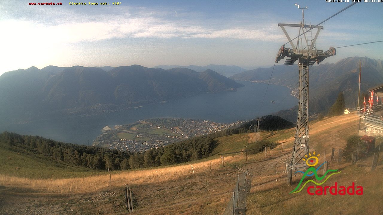 Archiv Foto Webcam Cardada Cimetta: Blick Sesselbahn