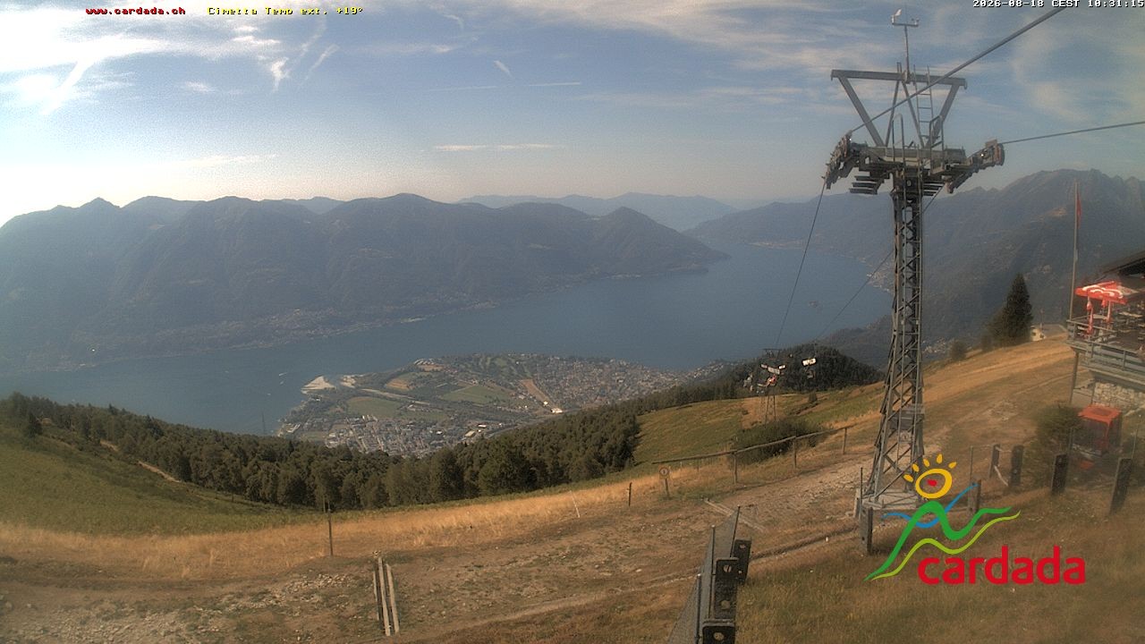 Archiv Foto Webcam Cardada Cimetta: Blick Sesselbahn