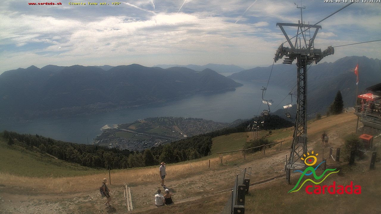 Archiv Foto Webcam Cardada Cimetta: Blick Sesselbahn