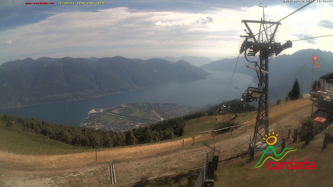 Archiv Foto Webcam Cardada Cimetta: Blick Sesselbahn