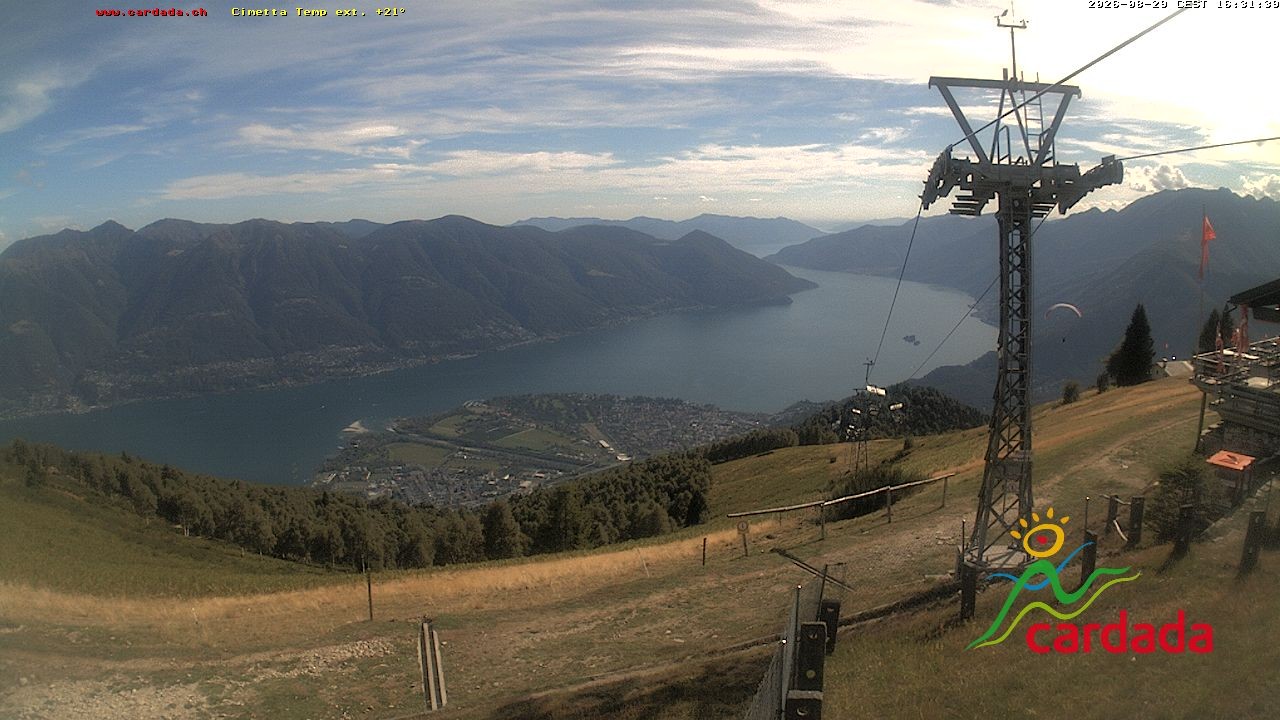 Archiv Foto Webcam Cardada Cimetta: Blick Sesselbahn