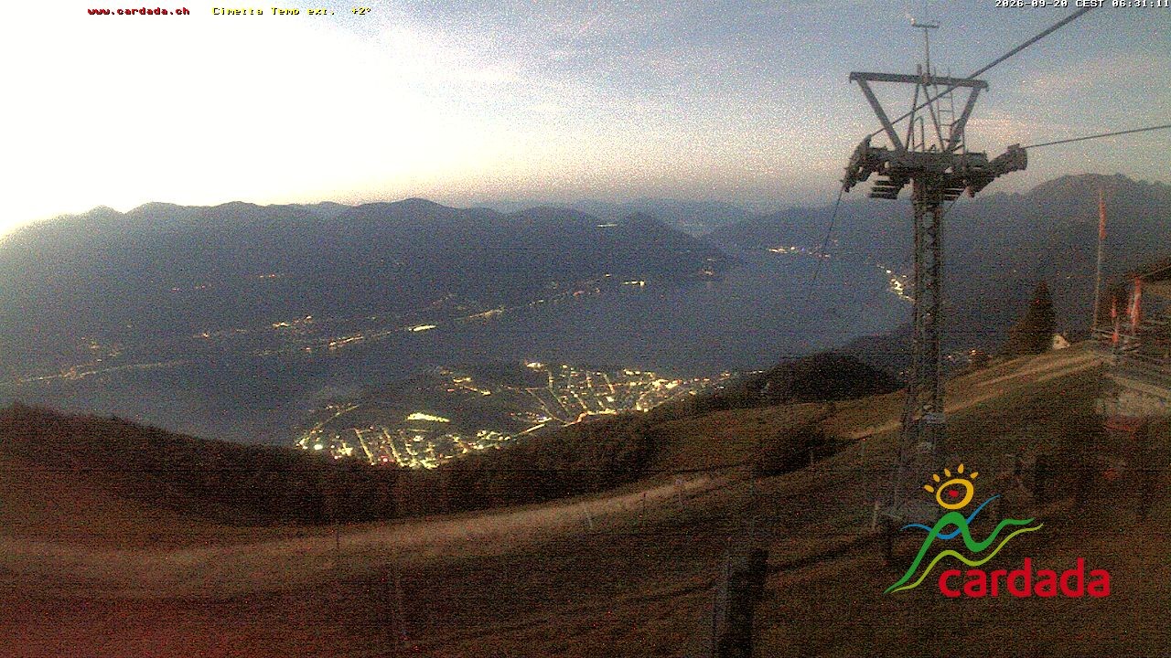 Archiv Foto Webcam Cardada Cimetta: Blick Sesselbahn
