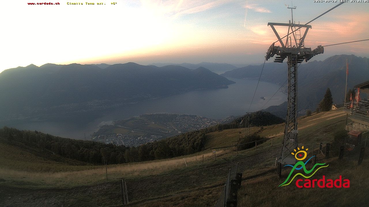 Archiv Foto Webcam Cardada Cimetta: Blick Sesselbahn