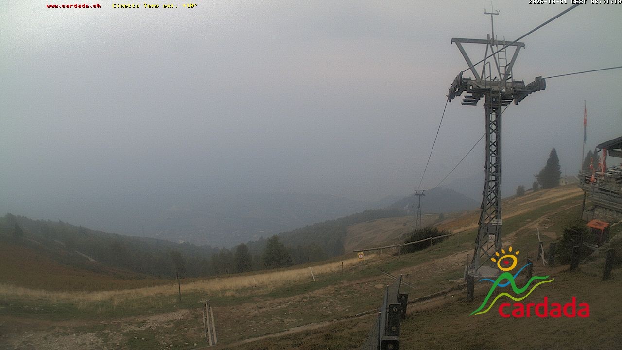Archiv Foto Webcam Cardada Cimetta: Blick Sesselbahn