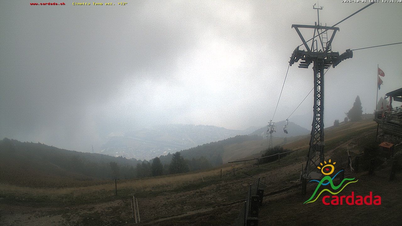Archiv Foto Webcam Cardada Cimetta: Blick Sesselbahn