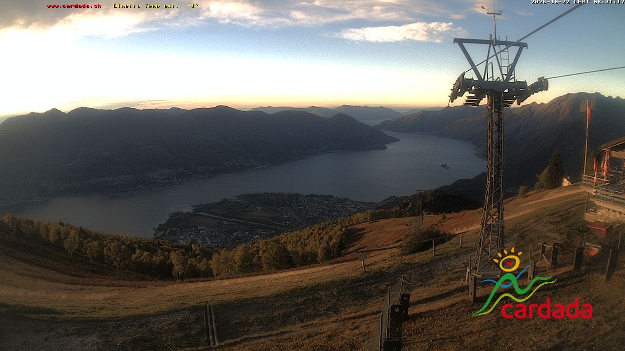 Archiv Foto Webcam Cardada Cimetta: Blick Sesselbahn