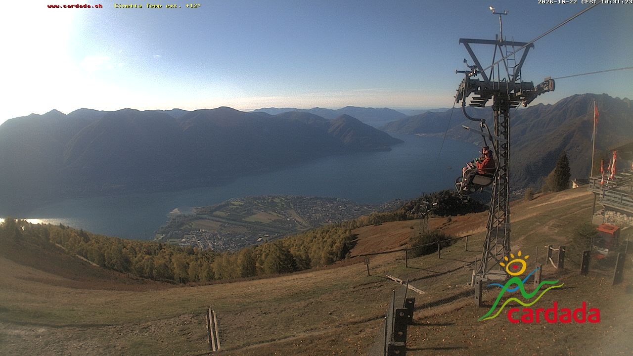 Archiv Foto Webcam Cardada Cimetta: Blick Sesselbahn