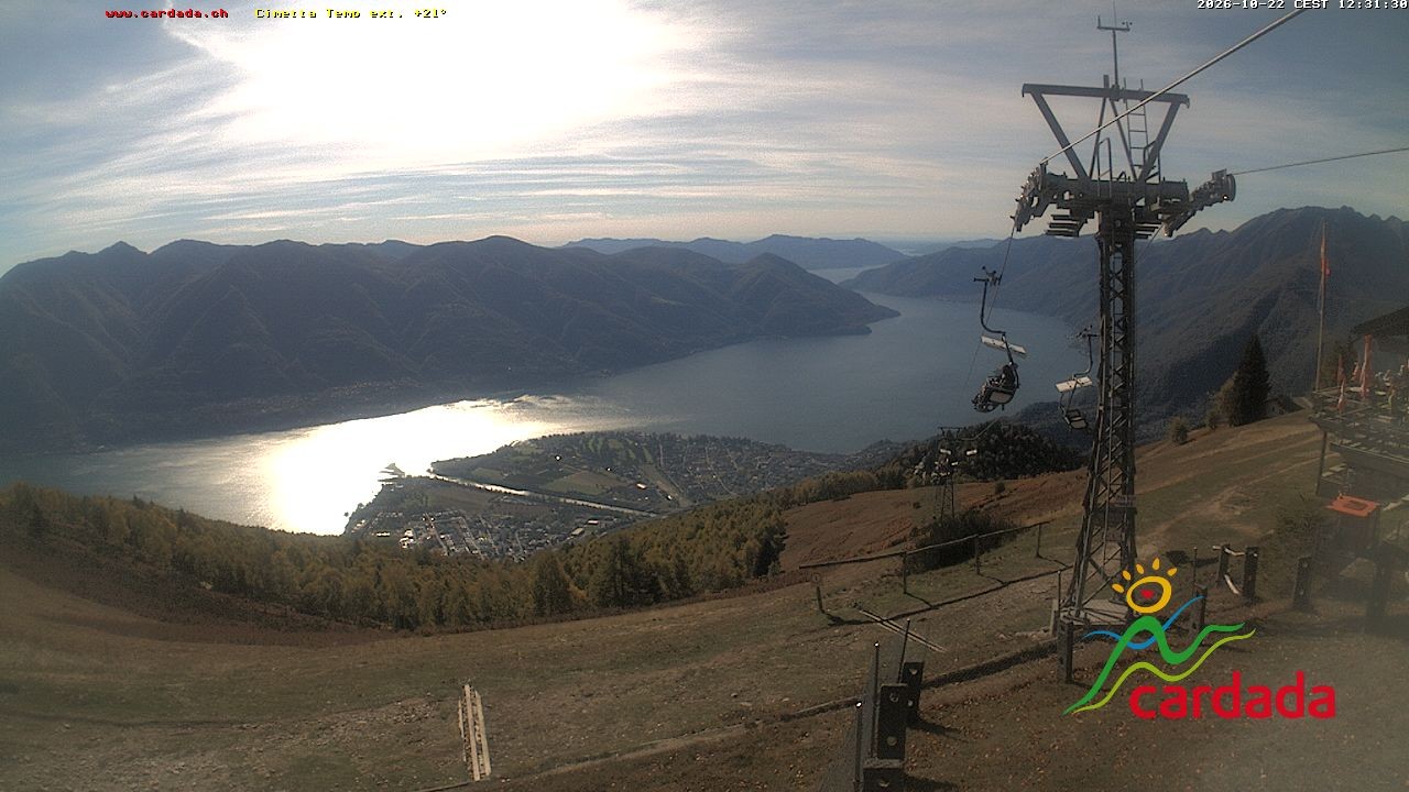 Archiv Foto Webcam Cardada Cimetta: Blick Sesselbahn