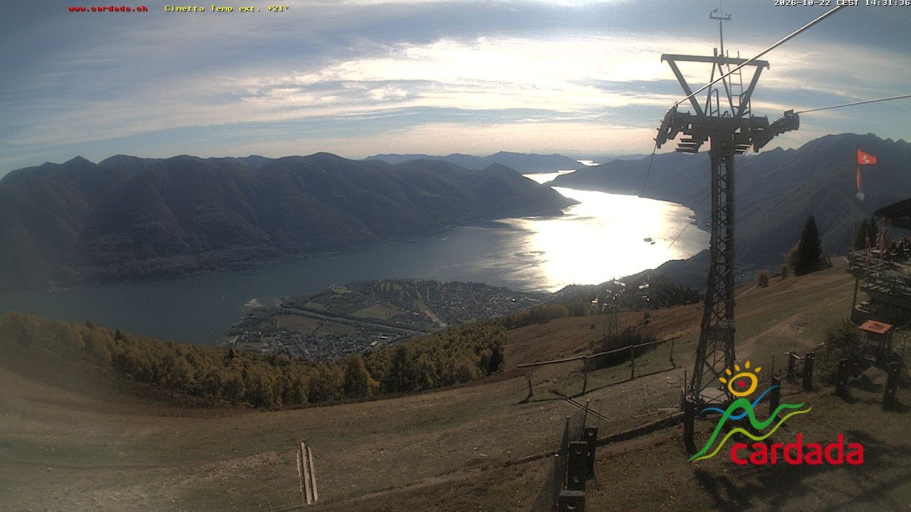 Archiv Foto Webcam Cardada Cimetta: Blick Sesselbahn