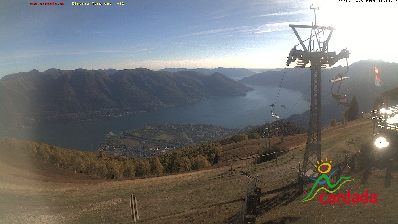 Archiv Foto Webcam Cardada Cimetta: Blick Sesselbahn
