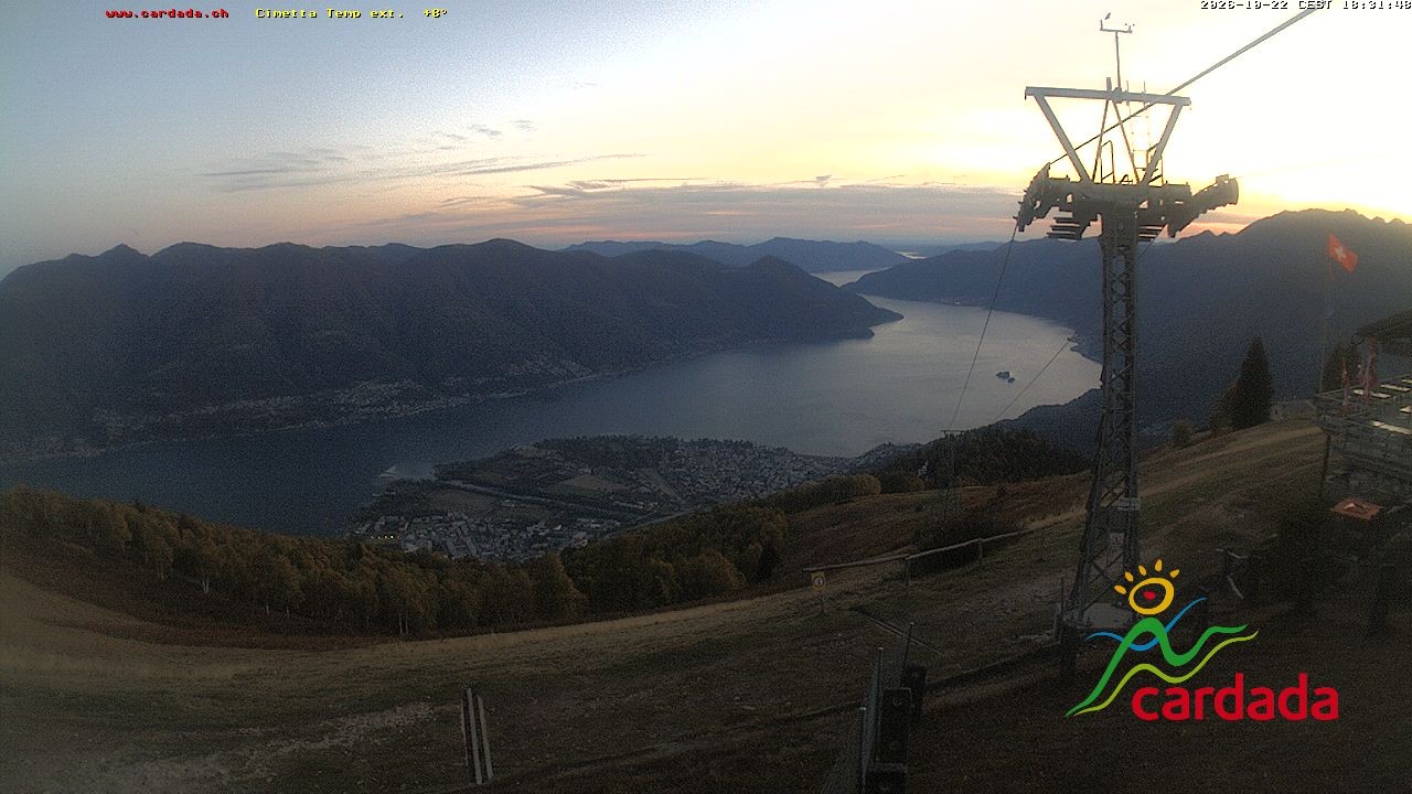 Archiv Foto Webcam Cardada Cimetta: Blick Sesselbahn