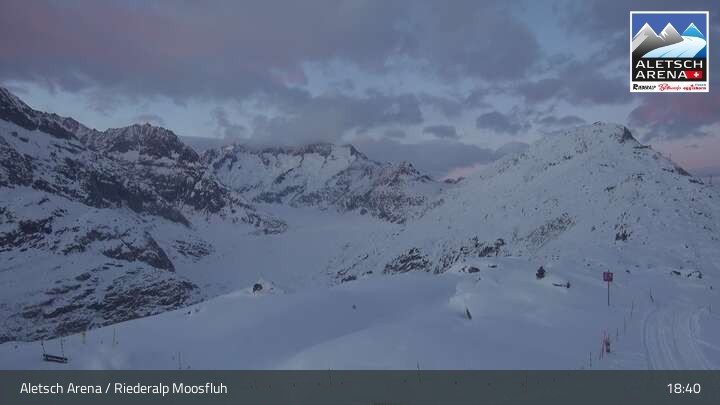 Archiv Foto Webcam View Riederalp Moosfluh