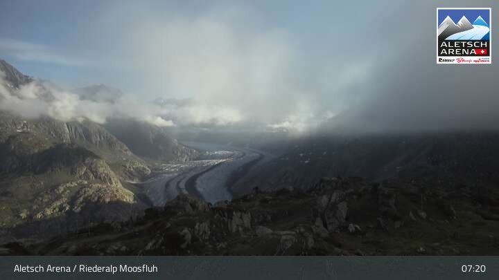 Archiv Foto Webcam View Riederalp Moosfluh