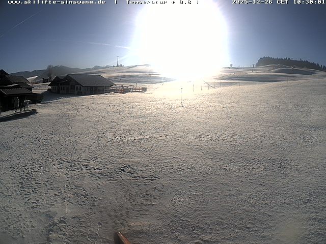 Archiv Foto Webcam Skilifte Sinswang - Blick auf die Skipiste