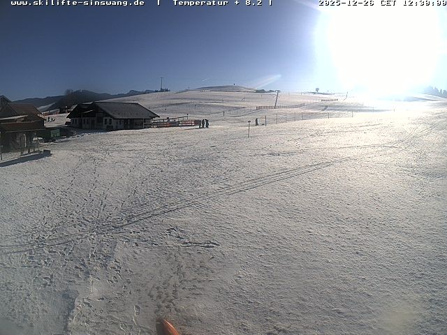 Archiv Foto Webcam Skilifte Sinswang - Blick auf die Skipiste