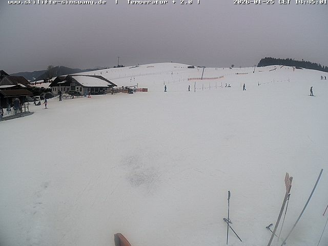 Archiv Foto Webcam Skilifte Sinswang - Blick auf die Skipiste