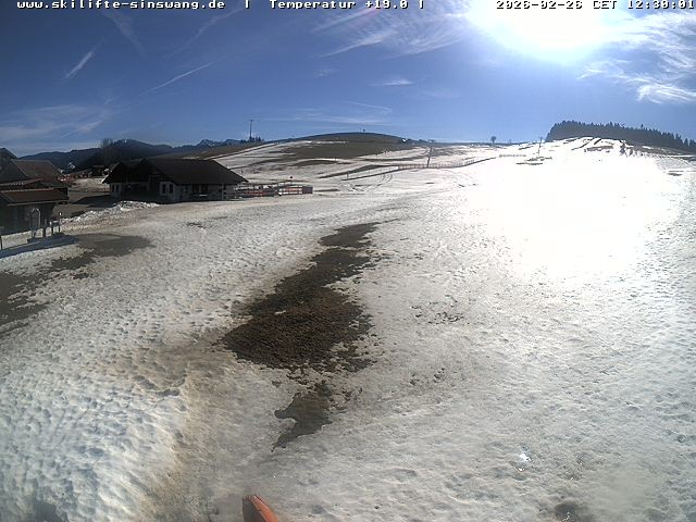 Archived image Webcam Skilifte Sinswang - view of the ski run