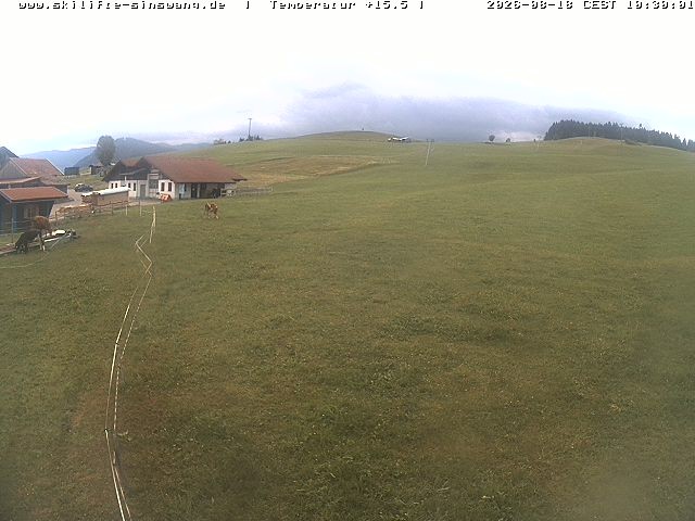 Archiv Foto Webcam Skilifte Sinswang - Blick auf die Skipiste
