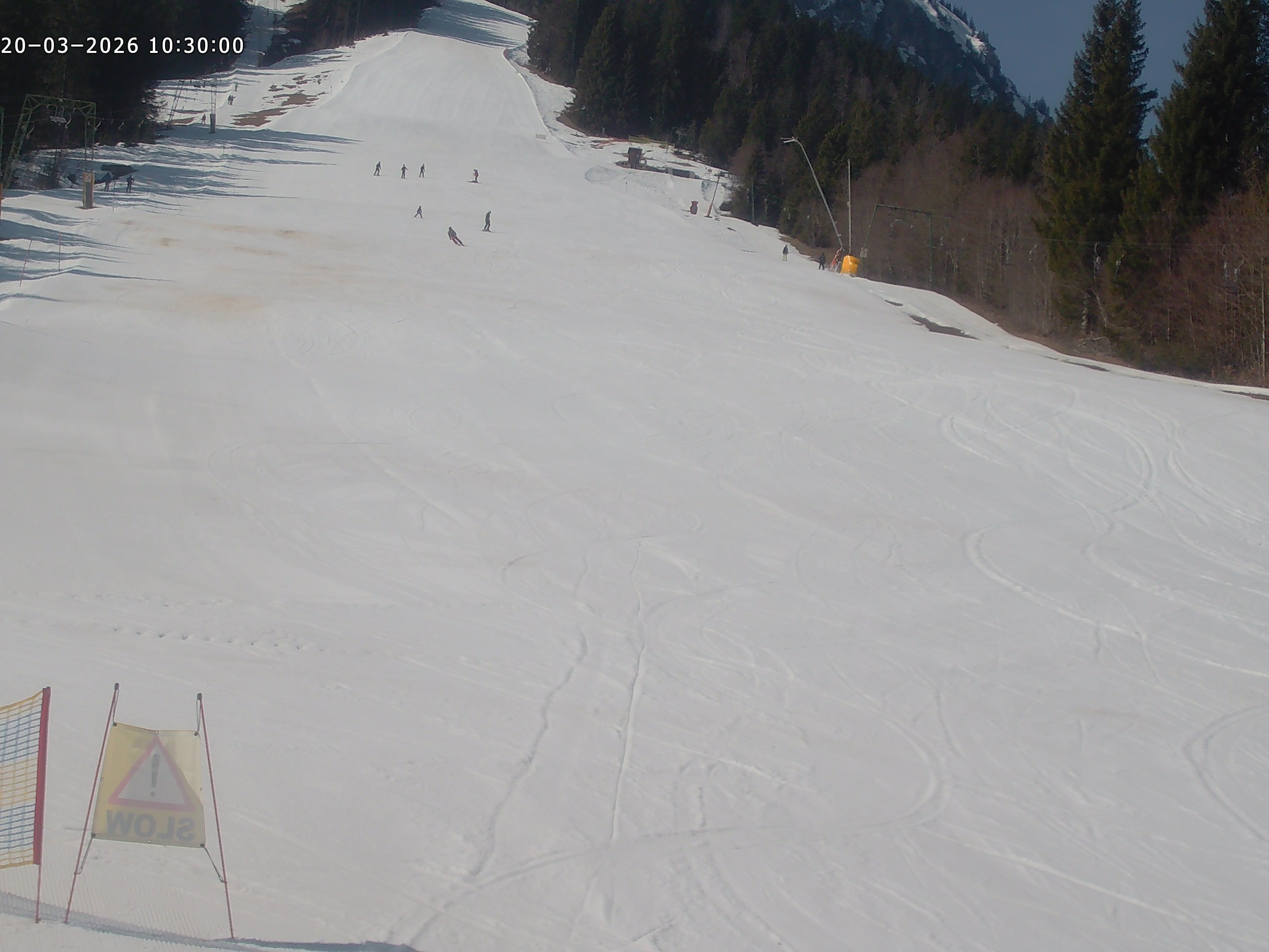 Archiv Foto Webcam Spieserlifte Unterjoch Blick auf die Piste