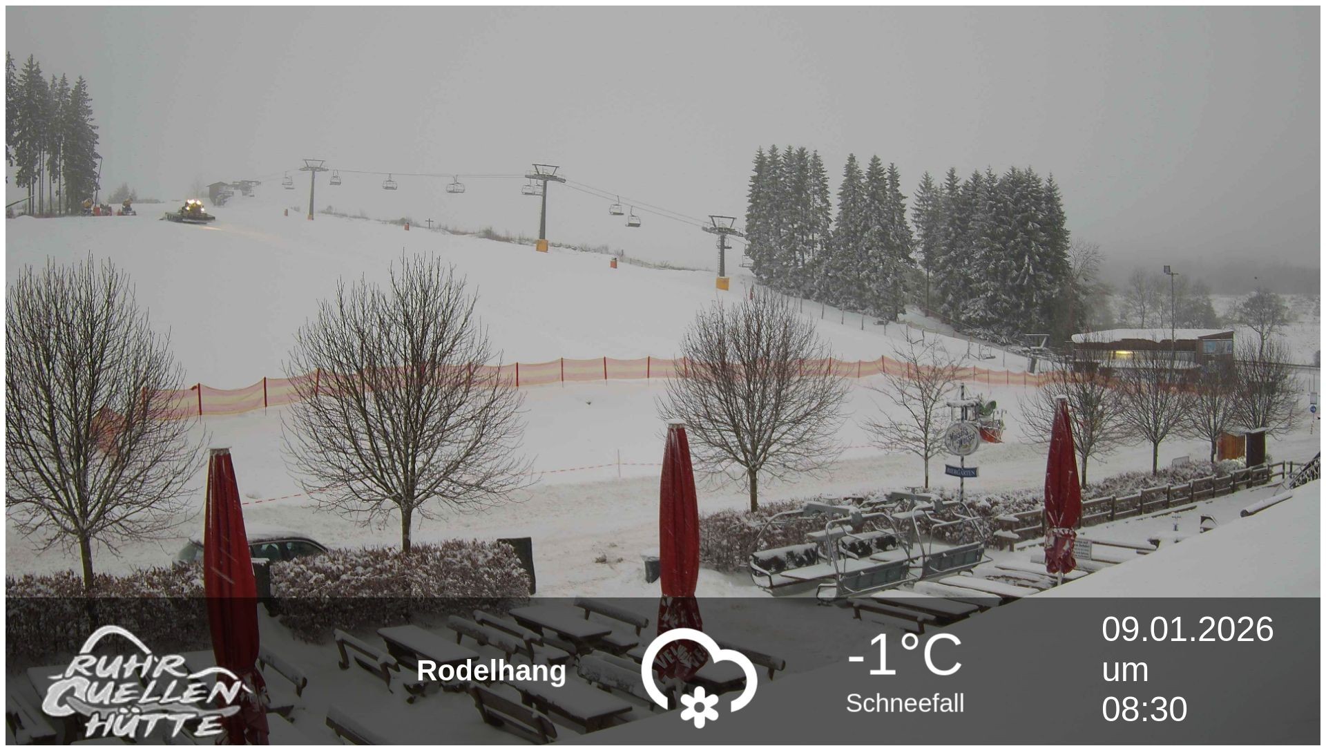 Archived image Webcam Ruhrquelle Winterberg Lower station