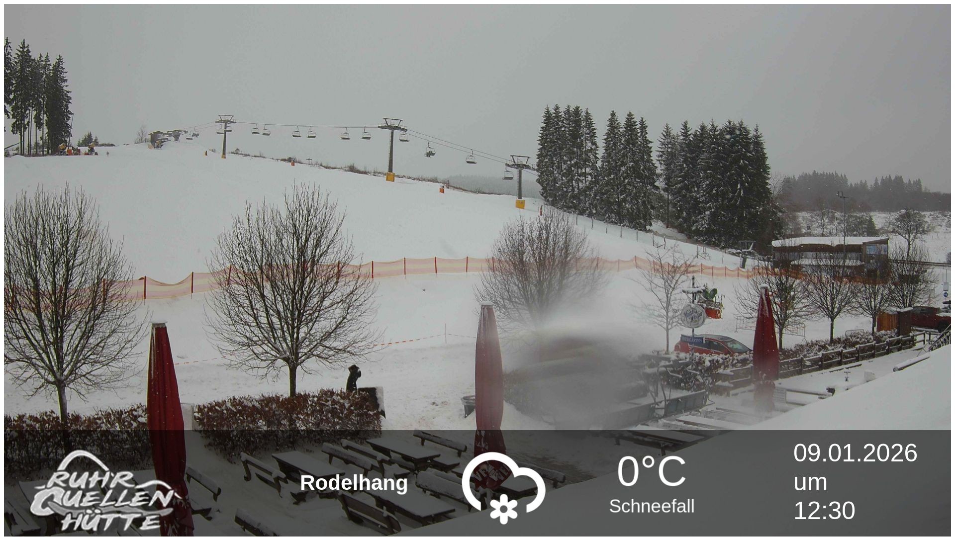 Archived image Webcam Ruhrquelle Winterberg Lower station