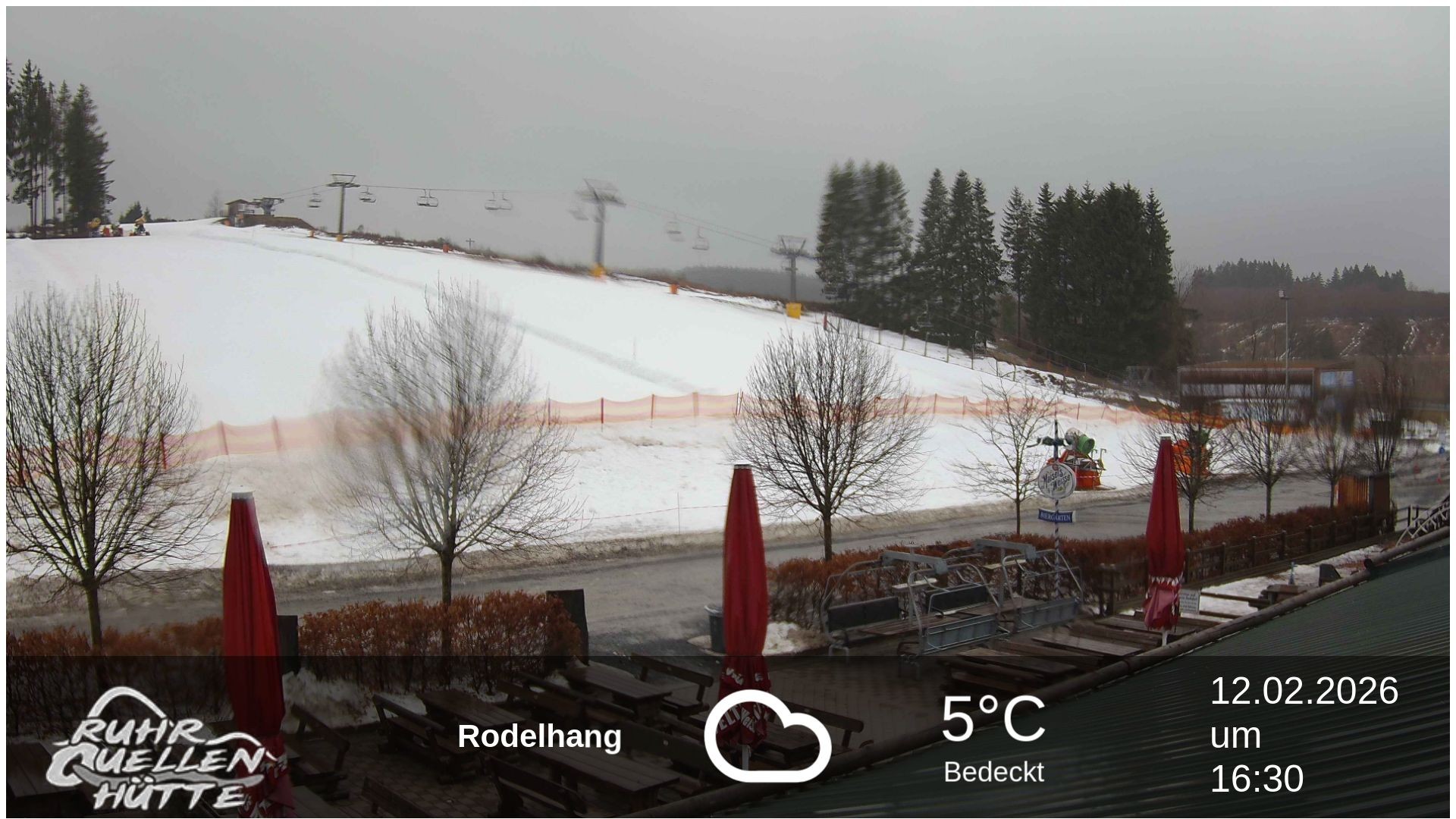 Archived image Webcam Ruhrquelle Winterberg Lower station