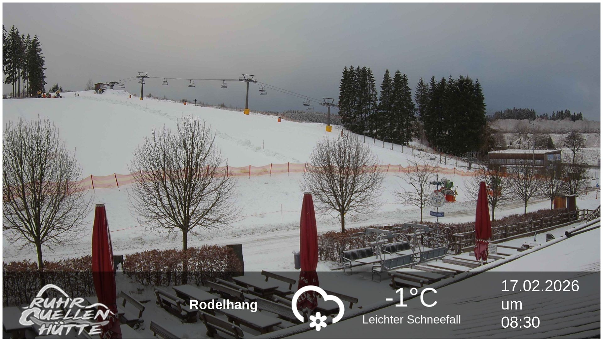 Archived image Webcam Ruhrquelle Winterberg Lower station