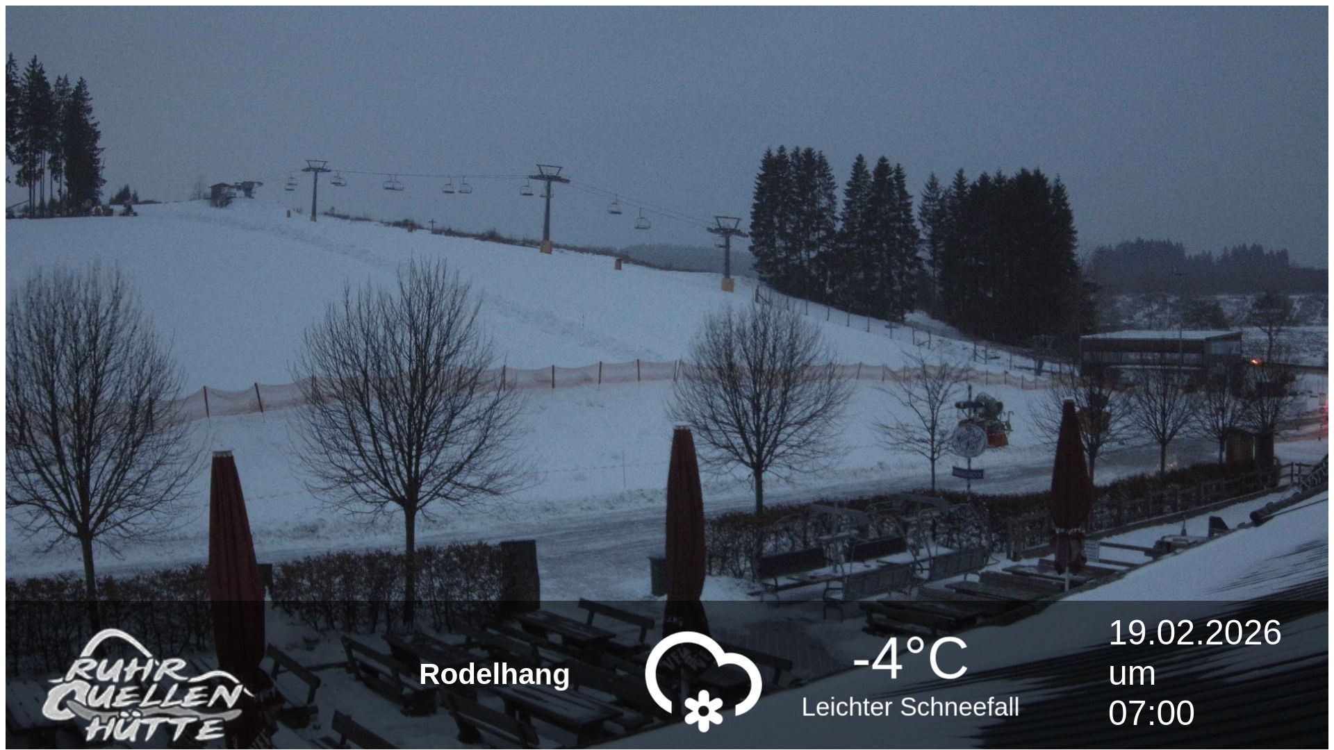 Archived image Webcam Ruhrquelle Winterberg Lower station