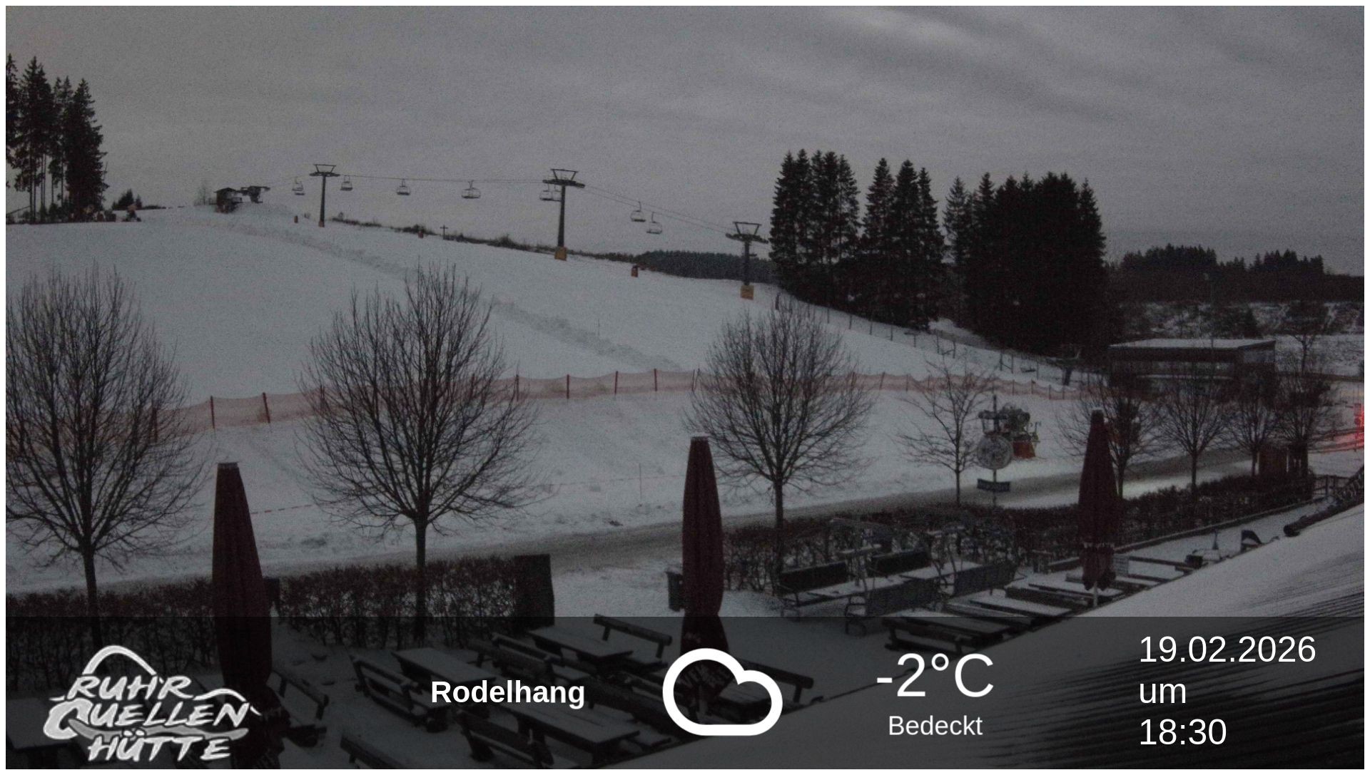 Archived image Webcam Ruhrquelle Winterberg Lower station