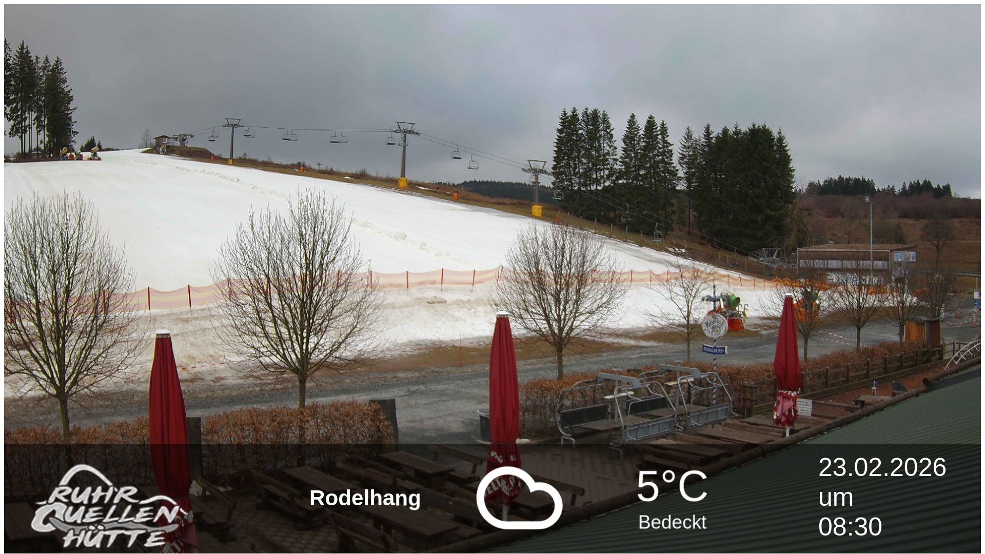 Archived image Webcam Ruhrquelle Winterberg Lower station