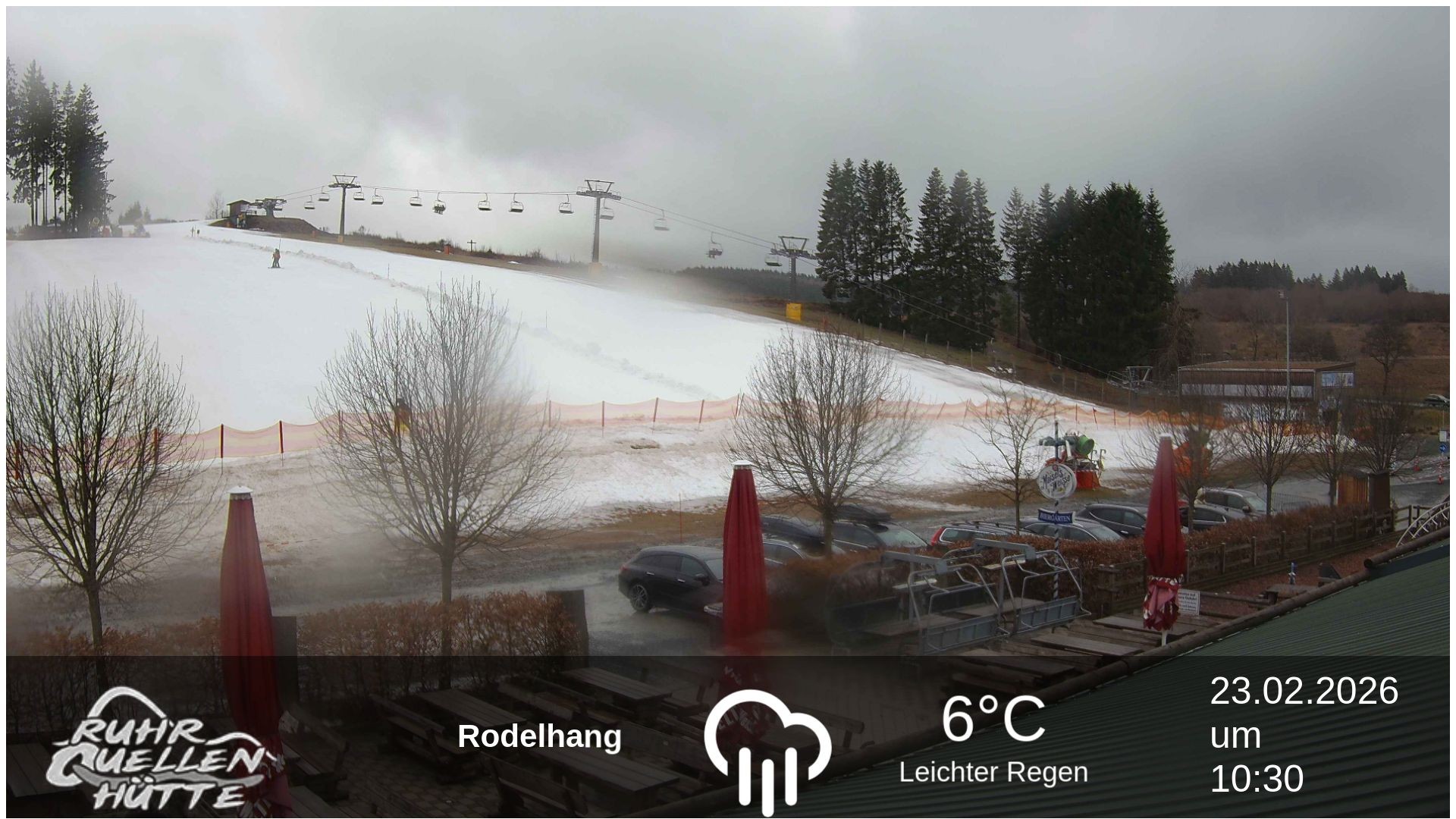 Archived image Webcam Ruhrquelle Winterberg Lower station